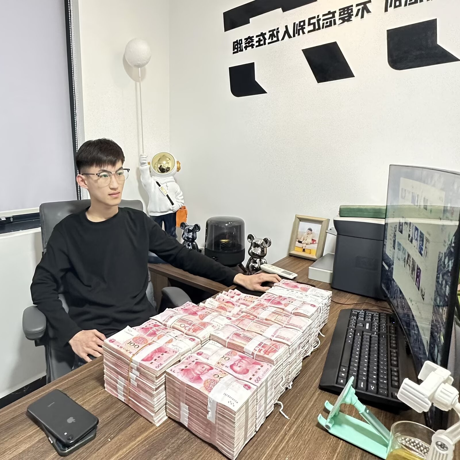 JD working at his desk